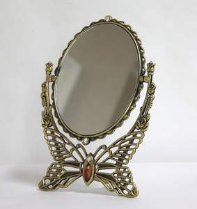 Antique Vintage Customized Design Decorative Makeup <b>Table</b> Mirror <b>Butterfly</b> Patterned Metal Frame for Anniversary Occasion Rayan - Product Image 1