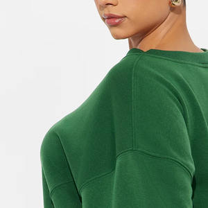 Sweat-shirt à col en V pour femmes, tissu en coton et polyester, manches longues, style pull-over, polaire intérieure douce pour la chaleur, coupe décontractée 2026 - Product Image 5