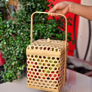 Eco-Conscious Multi-Purpose BAMBOO GIFT <b>BASKET</b> Lightweight <b>Basket</b> for Gourmet <b>Food</b> & Holiday Gift Packaging Vietnam Crafts - Product Image 2