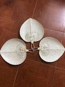 Abanico de Mano Tejido a Mano con Bambú de Vietnam, Abanico de Paja, Ratán y Rafia, 99 Dorado - Product Image 5