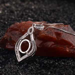 Sólido 925 plata esterlina 9x11mm Oval Semi montaje colgante Oval en blanco Base piedra ajuste fino hecho a mano joyería recuerdo componente - Product Image 5