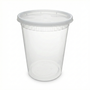 กล่องใส่อาหารแบบใสขนาด 32 ออนซ์ พร้อมฝาปิด (480 ชิ้น/กล่อง) ใช้กับช่องแช่แข็ง/ไมโครเวฟได้ ปลอดสาร BPA ซ้อนกันได้ ป้องกันการรั่วซึม ใช้กับเครื่องล้างจานได้ ผลิตด้วยวิธีการฉีดขึ้นรูป - Product Image 3