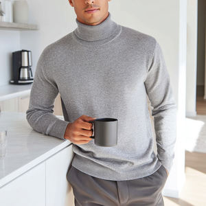 Pull à col roulé classique pour homme, haut en tricot à manches longues, fabrication en usine - Product Image 3