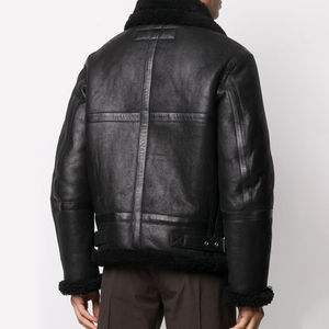 Chaqueta de Invierno Impermeable con Revestimiento de Piel de Oveja Negra para Hombre, Diseño OEM, Nuevo Estilo, Ropa de Calle para Motociclistas - Product Image 5