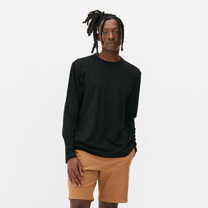 T-shirt d'hiver à manches longues en coton French Terry 260 GSM, chaud et durable, style streetwear, fabrication OEM personnalisée, marque privée - Product Image 1