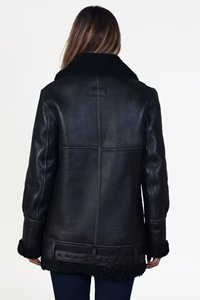 Warm Winter <b>Women's</b> Waterproof Power Dry Shearling <b>Jacket</b> Pull-Up Cowhide Leather High Quality Material Custom Colors Logo - Product Image 6