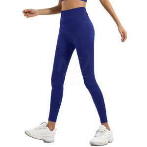 Mallas de gimnasio de cintura media con diseño sólido para mujer OEM más vendidas Venta en línea Ropa de gimnasio para mujer - Product Image 4