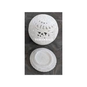 เชิงเทียนหินอ่อนสีขาวสำหรับตกแต่งบ้าน - Product Image 1