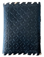 Carnet de notes vintage grand format en cuir noir rigide, couverture thermique, pages vierges, fermoir, charmant carnet de croquis pour femmes, écriture, dessin, cadeau