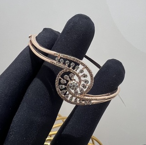 Bracelet et bracelet rond en or 14K et 18K avec diamant jaune et blanc naturel pour femme certifié tiers - Product Image 2