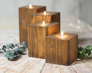 Portavelas de madera hecho a mano Premium al por mayor con tamaño personalizable de la India para decoraciones navideñas para fiestas de boda - Product Image 3