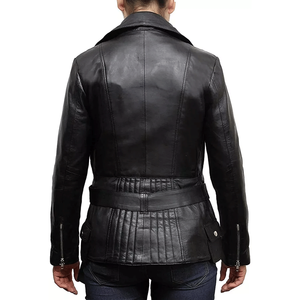 แจ็คเก็ตขี่มอเตอร์ไซค์หนังแท้นิ่มสีดำ100% ใหม่, แจ็คเก็ตขี่มอเตอร์ไซค์ระบายอากาศได้ดี - Product Image 3