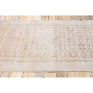 Tapis turc 3,6x9,7 pi (109x296 cm), tapis beige géométrique vintage - Product Image 3