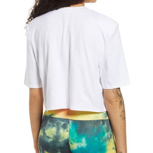 T-shirt haut court confortable personnalisé T-shirt col rond surdimensionné style décontracté et design pour femmes à vendre - Product Image 2