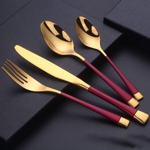 Ensemble de couverts en acier inoxydable de haute qualité pour les fêtes de mariage couverts de luxe, y compris cuillère fourchette couteau finition miroir - Product Image 1