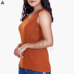 เสื้อครอปสำหรับผู้หญิงเสื้อครอปแขนกุดสำหรับใส่ไปยิมเสื้อเบลาส์ทรงหลวมคอตตอนโลโก้ออกแบบได้ตามต้องการ - Product Image 6