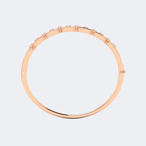 Brazalete de Doble Hilera con Diamantes Redondos de 0.876CTW, Oro de 14k, Diamantes Cultivados en Laboratorio, Color D, Claridad VVS, Engaste de Garras, Joyería de Lujo para Mujer - Product Image 5