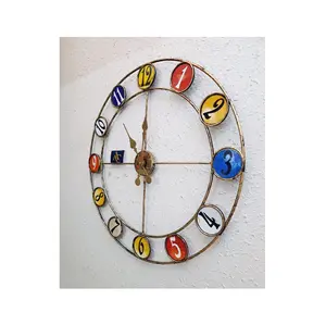 Reloj de pared de diseño único de Metal, círculo multicolor, hora del universo, decoración para sala de estar, oficina y dormitorio, reloj decorativo de pared - Product Image 1