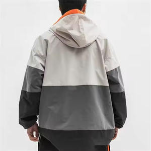 Chaqueta de exterior de talla grande para hombre, informal, transpirable, personalizada, impermeable, cortavientos, anorak, con cierre de cremallera para correr - Product Image 3