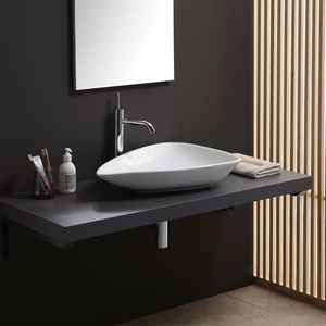 Lavabo de Cerámica con Diseño Moderno en Forma de Gota para Encimera - Product Image 3