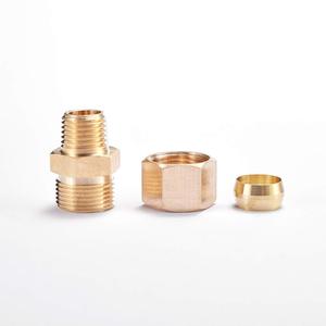 Raccord de compression en laiton durable, adaptateur mâle, connecteur de tube pour systèmes hydrauliques et pneumatiques, pièces de réparation de plomberie - Product Image 1