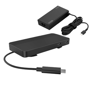 Station d'accueil de voyage double écran USB-C 40B90100 pour <span class=keywords><strong>Lenovo</strong></span> avec adaptateur secteur 100W, compatibilité universelle - Product Image 3