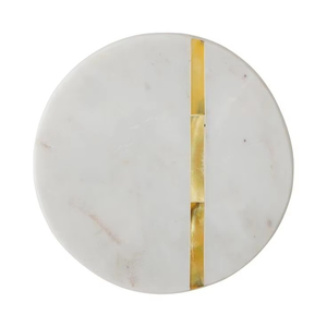 Sous-verres de luxe en pierre naturelle de marbre pour tables basses avec finition haut de gamme et couche inférieure protectrice - Product Image 1