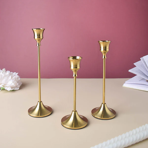 Nuevo estilo decoración del hogar soporte de vela de Metal en latón chapado en oro soporte votivo lámpara vela recipiente votivo - Product Image 3