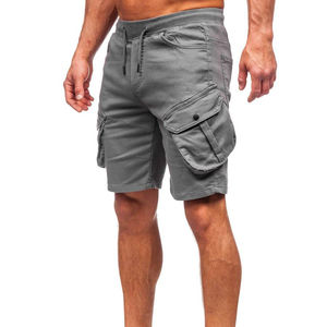 Pantalones cortos Cargo de secado rápido para hombre, hechos a medida, cómodos, holgados, cintura elástica, transpirable, patrón sólido, algodón, pana de calle - Product Image 4