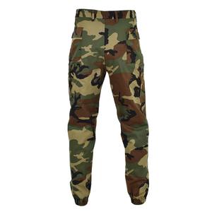 Men's Rugged Woodland <b>Camouflage</b> <b>Cargo</b> Pants with Elastic Cuffs, Multi-Pocket Utility Design, and Durable Fabric - Product Image 3