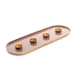 ถาดวางเทียนเคลือบสำเร็จรูปพร้อมที่วางเทียน4ชิ้น - Product Image 1