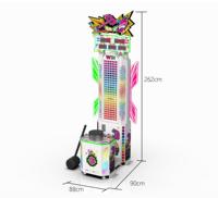 Machine d'arcade Hammer : Jeu de force à marteau époustouflant avec testeur de force LED, machine de jeu à monnayeur Superfun en métal, version anglaise