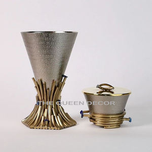 Fabuloso diseñador de acero inoxidable y base de madera brillante polaco árabe elegante quemador de incienso Bakhoor bonita fragancia - Product Image 4