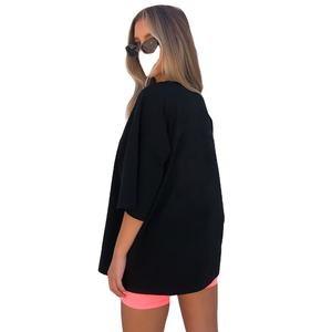 Camisetas de Cuello Redondo 100% Algodón con Logotipo Personalizado, Camisetas de Manga Corta para Mujer, Color Sólido, Cuello Redondo Formal - Product Image 4