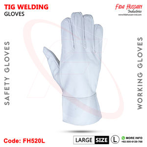 Unlined OEM Premium Goat Leather White Tig Welding Gloves With Maximum Protection Wing <b>Thumb</b> Styled luvas de soldagem tig - Product Image 4