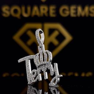 Pendentif personnalisé en argent sterling 925 avec moissanite VVS, style hip-hop, nom personnalisé, lettre personnalisée pour enfants - Product Image 2
