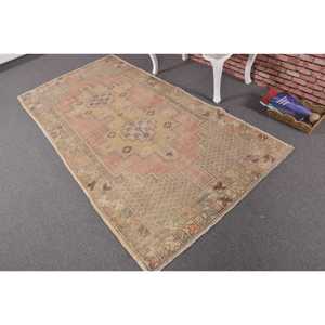 Tapis turc 4x8 pieds, tapis vintage, tapis à bordures brunes - Product Image 2