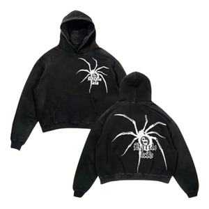 Sweat-shirt à capuche en molleton 100% coton imprimé sur mesure avec impression sérigraphique, couleurs personnalisées et ensemble de sweat-shirts streetwear de haute qualité - Product Image 2