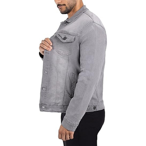 Veste en jean pour homme de qualité supérieure, nouveau style, logo personnalisé, respirante et élégante pour l'hiver, techniques de lavage décontractées - Product Image 5
