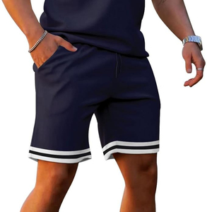 Ensemble de tenues décontractées avec logo personnalisé pour hommes-Short d'été sans manches respirant pour les activités de plein air motif brodé solide - Product Image 4