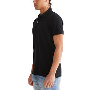 Polos de algodón 100% para hombre, estilo personalizado, informal, liso, manga corta, bordado, transpirable, patrón sólido, lona transpirable - Product Image 3