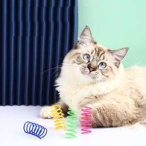 Nouveau jouet interactif pour chat en PP à ressort rétractable, moderne et tendance, jouet durable en plastique coloré qui saute - Product Image 1