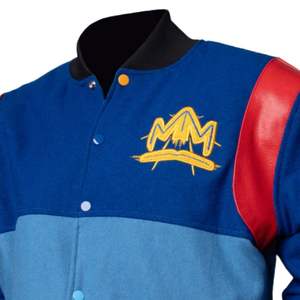 Chaqueta Varsity de Dos Tonos para Hombre, Tejido con Sensación de Lana, Paneles en Contraste, Cierre de Botones a Presión, Ribete Acanalado, Ropa Casual de Invierno - Product Image 4