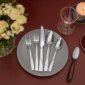 Ensemble de couverts en acier inoxydable robuste pour usage commercial et événements festifs |   Vaisselle écologique et fiable pour les cuisines - Product Image 1