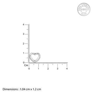 Pendientes de tuerca de cristal de corazón alegre de plata Elegantes tachuelas con diseño de corazón alegre - Product Image 3