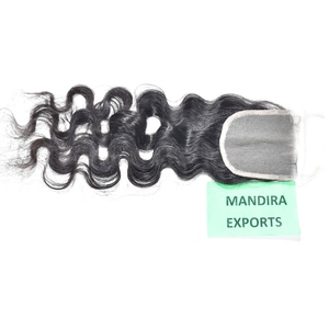 Vague naturelle couleur noire 5*5 fermeture pas cher cuticule aligné vierge indien brut Temple cheveux humains sans enchevêtrement Style Bodywave - Product Image 4