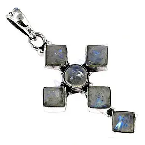 925 Silver Moonstone Cross Pendant for Women Handmade Religious Gemstone Jewelry Rose <b>Gold</b> Rhodium Plated Charm Pendant <b>Number</b> - Product Image 2