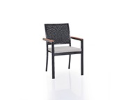 Premium-Qualität Kugu Ireko Modernes Aluminium-Gestell Rattan Outdoor Esstisch Stuhl 5-teiliges Set für Hotel Villa Außenbereich