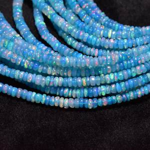 Paraiba bleu opale lisse Rondelle perles de pierres précieuses perles en vrac pour la fabrication de bijoux collier Bracelet bijoux fournitures - Product Image 4