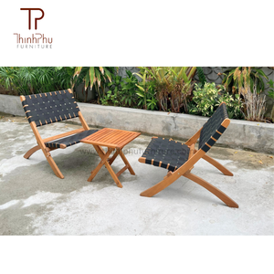 Espace de détente moderne Table basse pliante chaise meubles de patio ensemble de bistro en bois fabriqué au Vietnam pour l'extérieur et l'hôtel - Product Image 4
